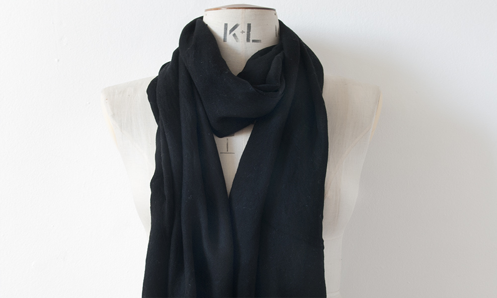 Fine Black Cashmere Pashmina